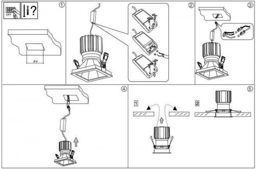 Точечный светильник Ideal Lux GAME SQUARE BLACK WHITE (192406) (13322)