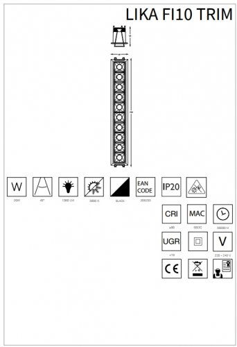 Точковий світильник Ideal Lux LIKA FI10 TRIM (206233) (25894)