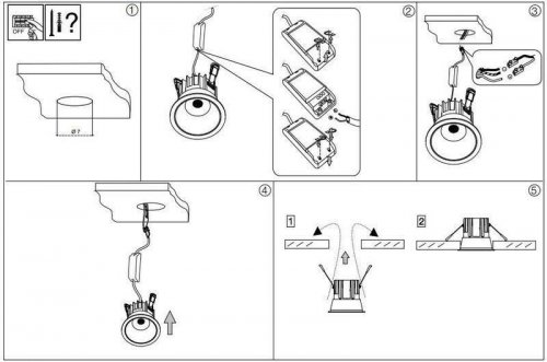 Точечный светильник Ideal Lux GAME ROUND BLACK GOLD (192345) (13212)