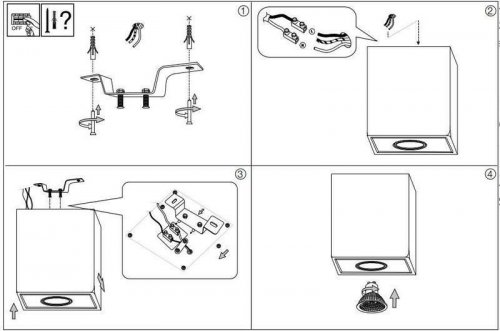 Точковий світильник Ideal Lux OAK PL1 SQUARE BIANCO (150468) (13198) 