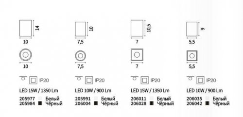 Точковий світильник Ideal Lux NITRO 10W SQUARE NERO (206042) (23032)