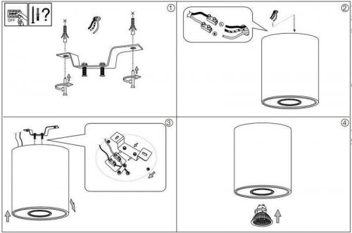 Точковий світильник Ideal Lux OAK PL1 ROUND BIANCO (150420) (13119)