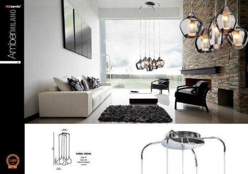 Підвісний світильник Azzardo AZ0722 Amber Milano (chrome) (2285-5P-CH) (15873)