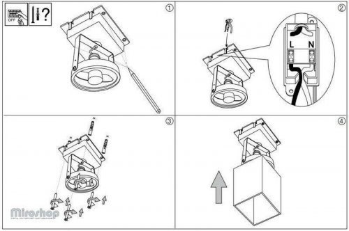 Точковий світильник Ideal Lux MOOD PL1 BIG SQUARE ALLUMINIO (140957) (94300)
