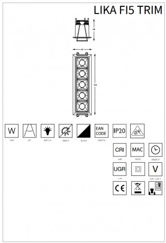 Точковий світильник Ideal Lux LIKA FI5 TRIM (206219) (25898)