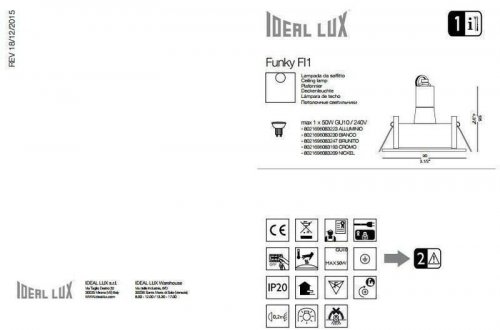 Точечный светильник Ideal Lux FUNKY FI1 ALLUMINIO (083223) (94248)