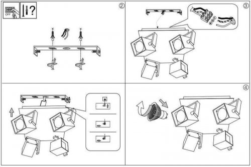 Спот Ideal Lux MOUSE PL4 NERO (156712) (12975)