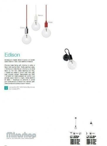 Спот  Ideal  Lux  EDISON  AP1  NERO  (148908)  (93742)