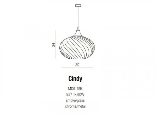 Подвесной светильник Azzardo AZ0457 Cindy (MD5175B-CH-SM) (23770)