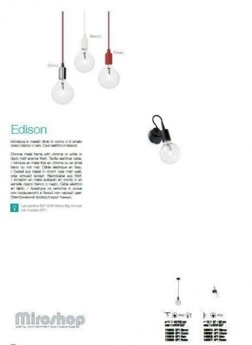 Спот Ideal Lux EDISON AP1 BIANCO (138374) (23237)