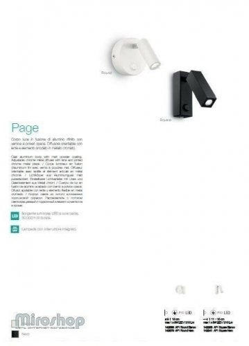 Спот Ideal Lux PAGE AP1 ROUND NERO (142579) (96757)