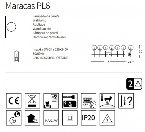 Спот  Ideal  Lux  MARACAS  PL6  (200361)  (22952)