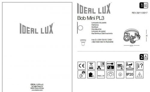 Спот Ideal Lux BOB MINI PL3 (156415) (13006)