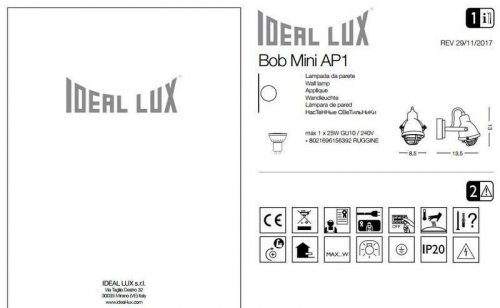 Спот Ideal Lux BOB MINI AP1 (156392) (13193) 