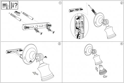 Настінний світильник Ideal Lux BARBER AP1 BRUNITO (159997) (22965) 