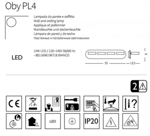 Спот Ideal Lux OBY PL4 (196718) (23009)