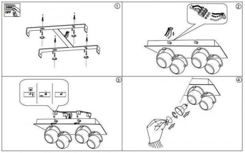 Спот  Ideal  Lux  LUNARE  PL4  BIANCO  (077918)  (56295)