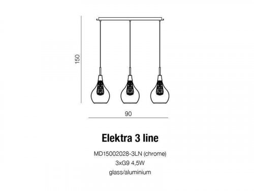 Підвісний світильник Azzardo AZ1689 Elektra 3 line (MD15002028-5LN-CH) (15555)