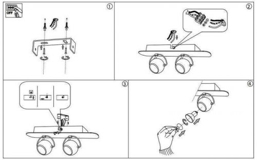 Спот  Ideal  Lux  LUNARE  AP2  BIANCO  (077895)  (56293)