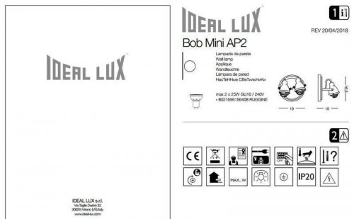 Спот  Ideal  Lux  BOB  MINI  AP2  (156408)  (13054)
