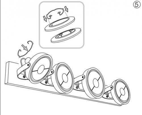 Спот  Ideal  Lux  GLIM  PL4  NERO  (200255)  (23251)