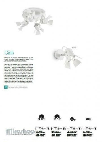 Спот Ideal Lux CIAK PL4 BIANCO (122281)