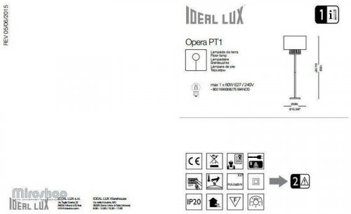 Торшер Ideal Lux OPERA PT1 BIANCO (068275) (56340)