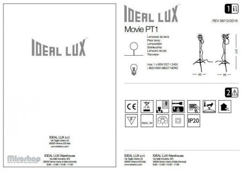 Торшер Ideal Lux MOVIE PT1 (138527) (94225)