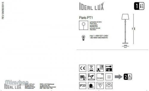 Торшер Ideal Lux PARIS PT1 (014968) (41875)