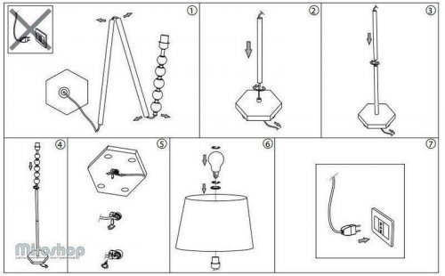 Торшер Ideal Lux QUEEN PT1 (077765) (56380)