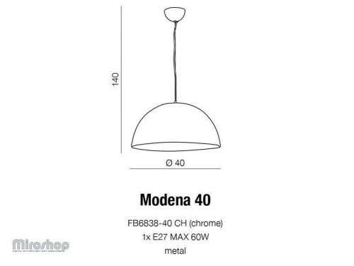 Подвесной светильник Azzardo AZ1400 Modena 40 (chrome) (FB6838-40-CH-CH) (15782)