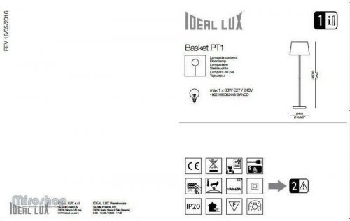 Торшер Ideal Lux BASKET PT1 (082448) (67416)