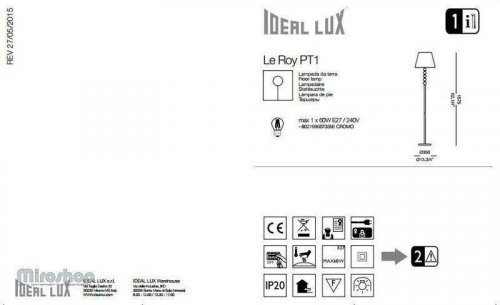 Торшер Ideal Lux LE ROY PT1 (073392) (56285)