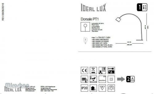 Торшер Ideal Lux DORSALE PT1 CROMO (005126) (48416) 