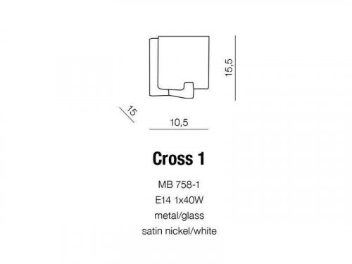 Бра Azzardo AZ0084 Cross 1 (MB758-1-SN-WH) (23768)