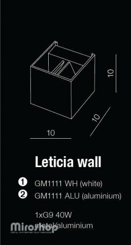 Бра Azzardo AZ1057 Leticia (aluminium) (GM1111-ALU) (15776)