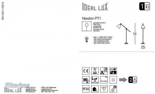 Торшер Ideal Lux NEWTON PT1 NERO (003528) (81299)