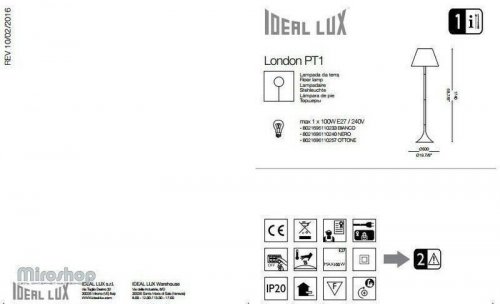 Торшер Ideal Lux LONDON CROMO PT1 (032382) (41876)