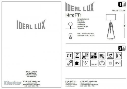 Торшер Ideal Lux KLIMT PT1 (137827) (94222)