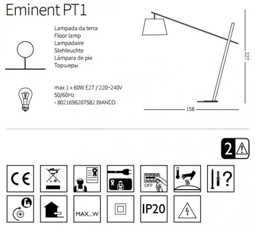Торшер Ideal Lux EMINENT PT1 (207582) (23239)