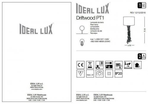 Торшер Ideal Lux DRIFTWOOD PT1 (148939) (94218)