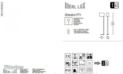 Торшер Ideal Lux SHERATON PT1 BIANCO (074931) (56391)