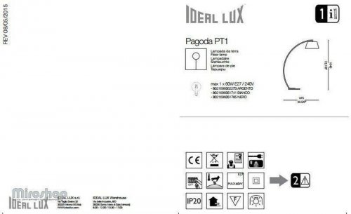 Торшер Ideal Lux PAGODA PT1 BIANCO (051741) (46137)