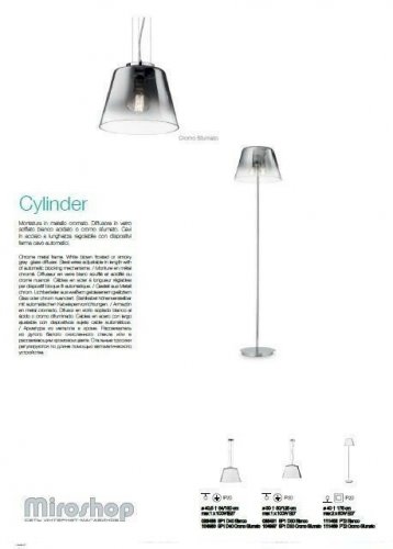 Торшер Ideal Lux CYLINDER PT2 CROMO SFUMATO (111469)