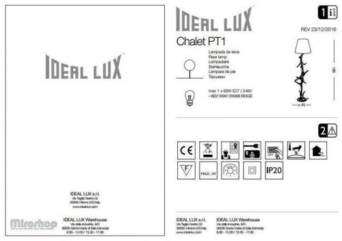 Торшер Ideal Lux CHALET PT1 (126968)