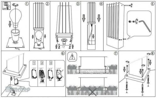 Вуличний світильник Ideal Lux MARTE PT1 ANTRACITE (092225) (81270)