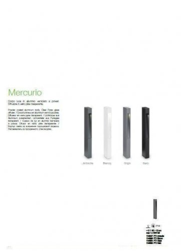 Вуличний світильник Ideal Lux MERCURIO PT1 ANTRACITE (114347) (88128)