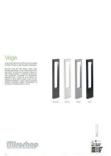 Парковий світильник Ideal Lux VEGA PT1 ANTRACITE (136028) (94200)