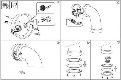 Настінний світильник Ideal Lux PIPELINE AP1 NERO (160559) (13088)