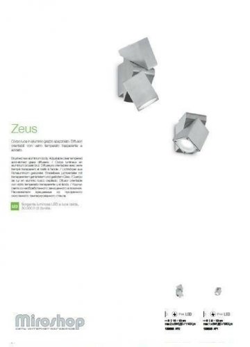 Настінний світильник Ideal Lux ZEUS AP2 (129532) (94211)